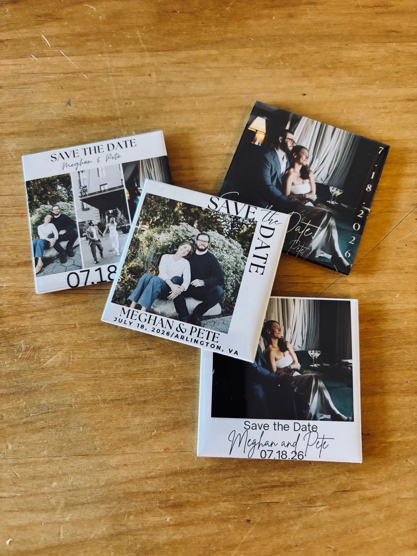 Handcrafted Save the Date Photo Magnet
