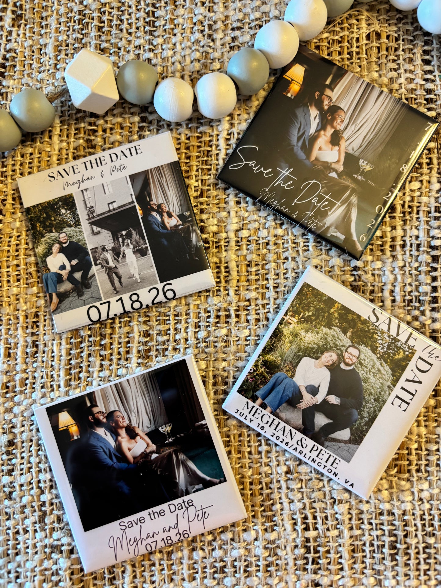 Handcrafted Save the Date Photo Magnet