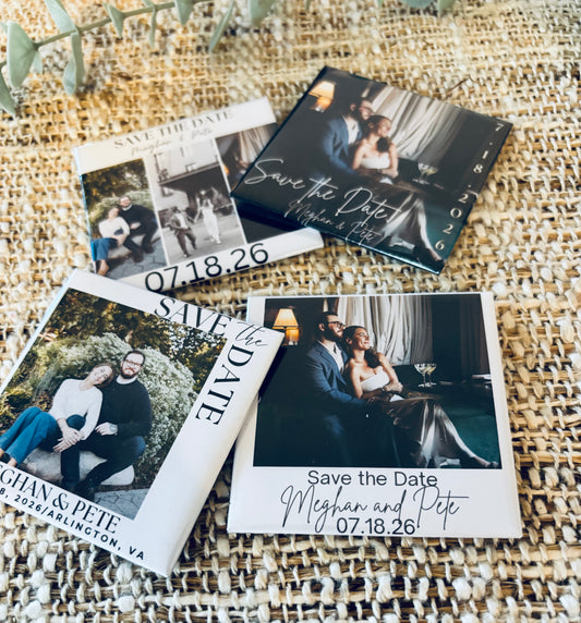 Handcrafted Save the Date Photo Magnet
